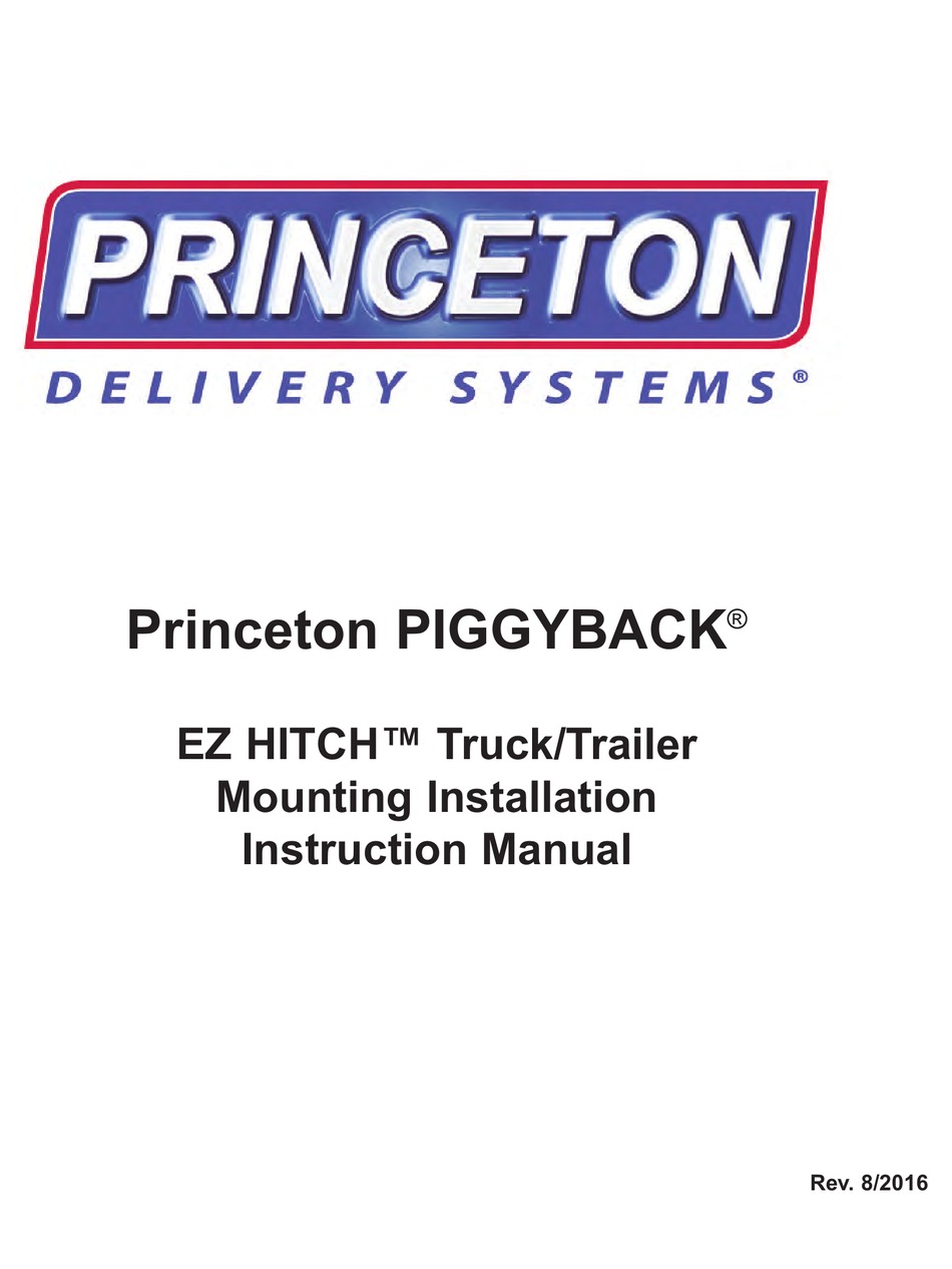 PRINCETON PIGGYBACK EZ HITCH INSTALLATION INSTRUCTIONS MANUAL Pdf