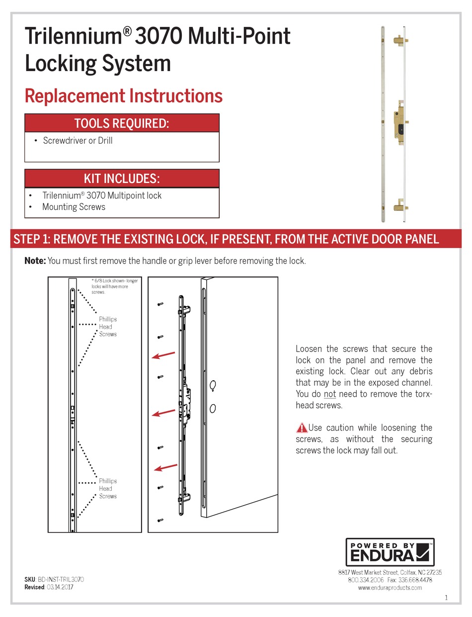 ENDURA TRILENNIUM 3070 REPLACEMENT INSTRUCTIONS Pdf Download ManualsLib