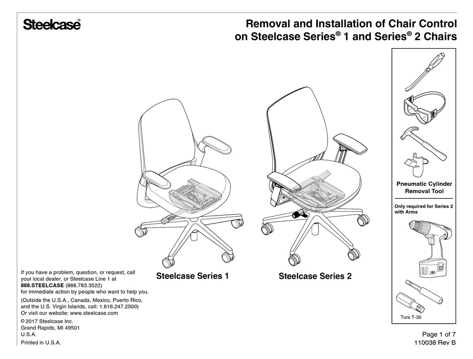 STEELCASE 1 SERIES REMOVAL AND INSTALLATION Pdf Download | ManualsLib
