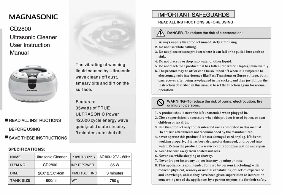 MAGNASONIC CD2800 USER INSTRUCTION MANUAL Pdf Download ManualsLib