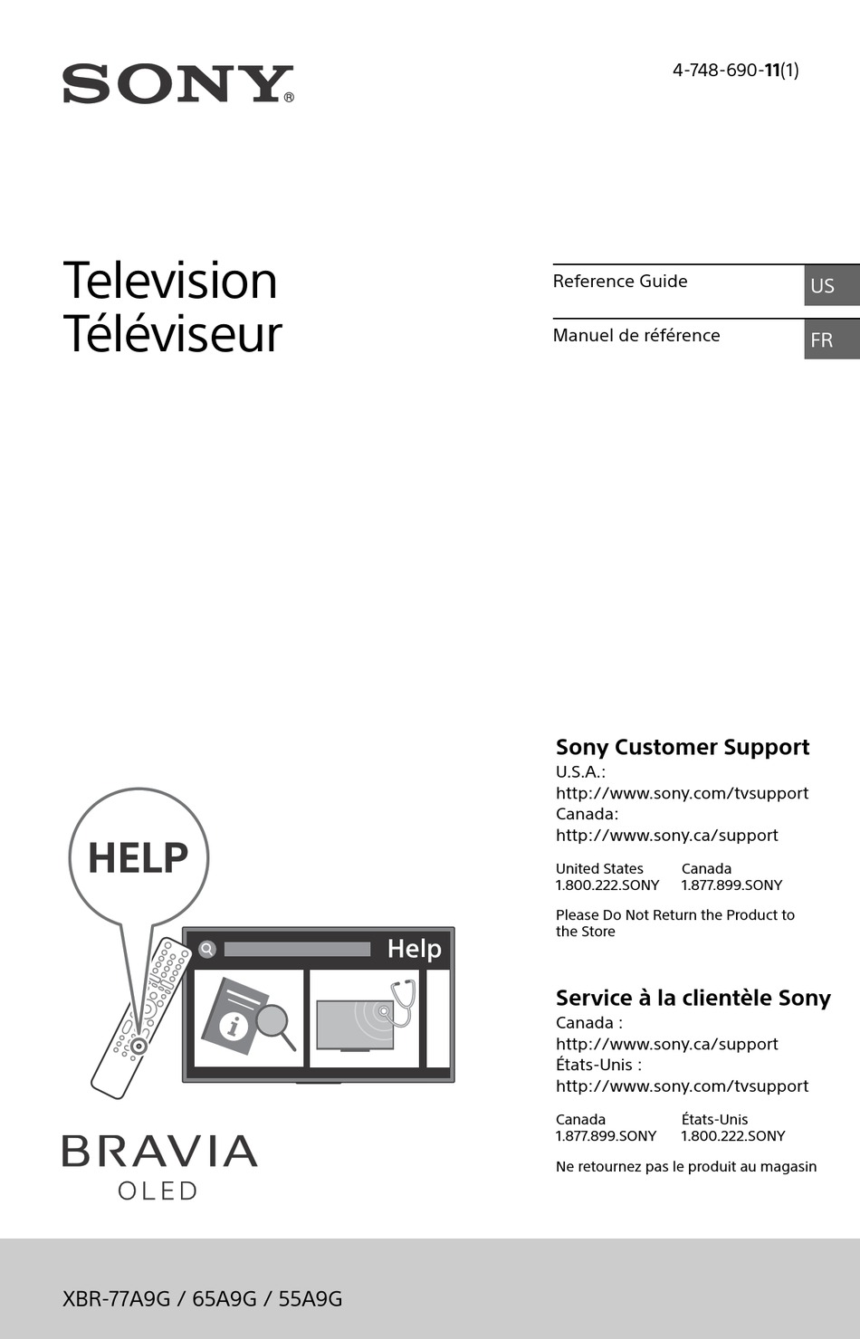 SONY BRAVIA XBR-77A9G REFERENCE MANUAL Pdf Download | ManualsLib