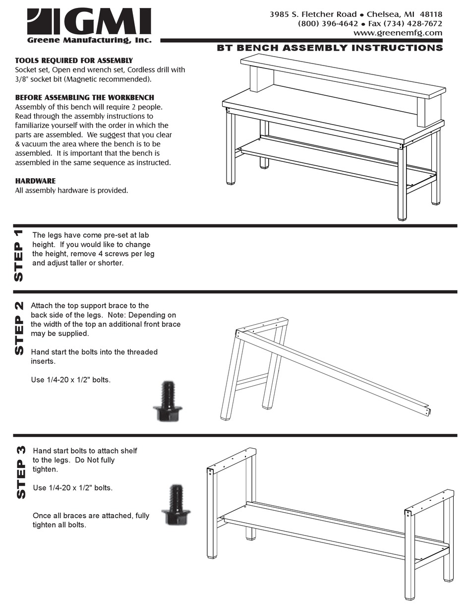GMI BT ASSEMBLY INSTRUCTIONS Pdf Download ManualsLib