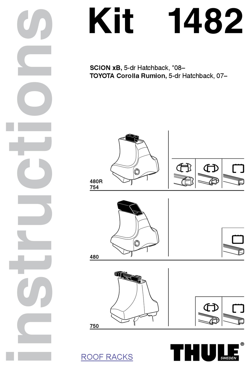 THULE 1482 INSTALLATION INSTRUCTIONS MANUAL Pdf Download ManualsLib