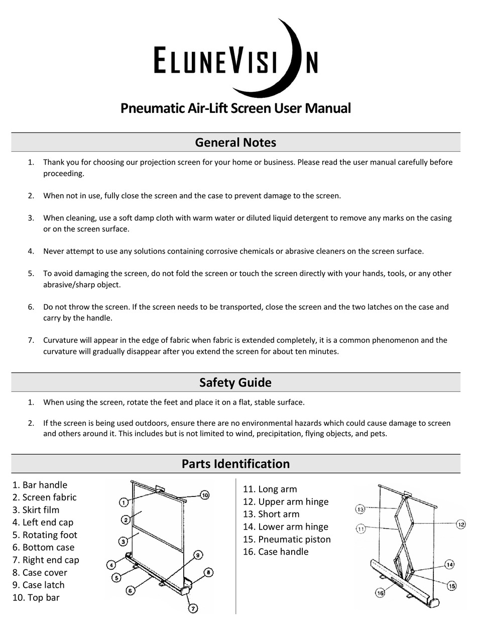 ELUNEVISION PNEUMATIC AIRLIFT USER MANUAL Pdf Download ManualsLib