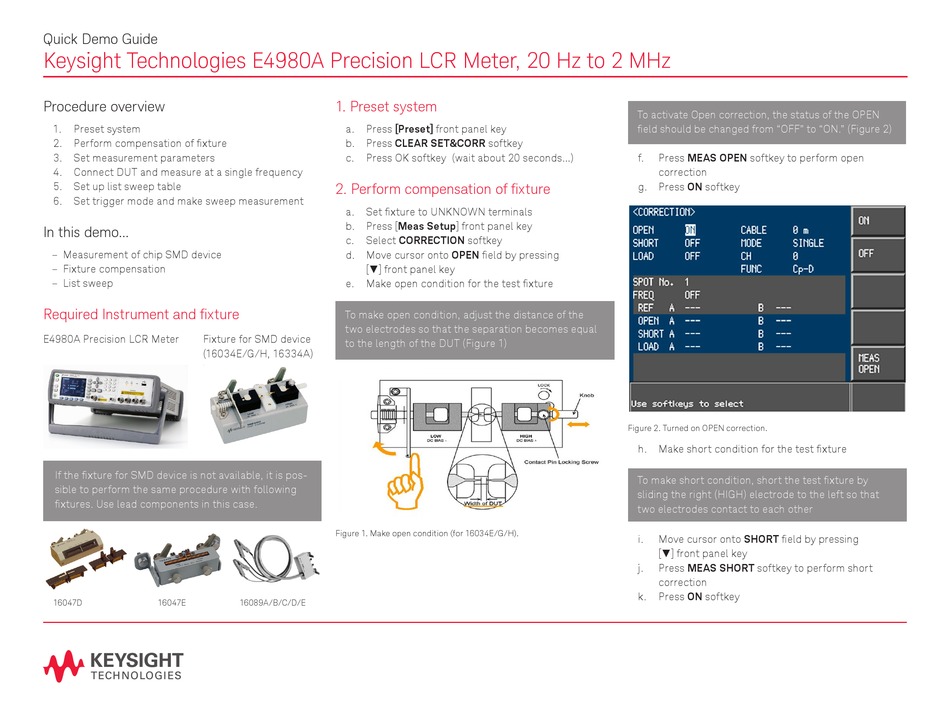 KEYSIGHT TECHNOLOGIES E4980A QUICK DEMO MANUAL Pdf Download ManualsLib