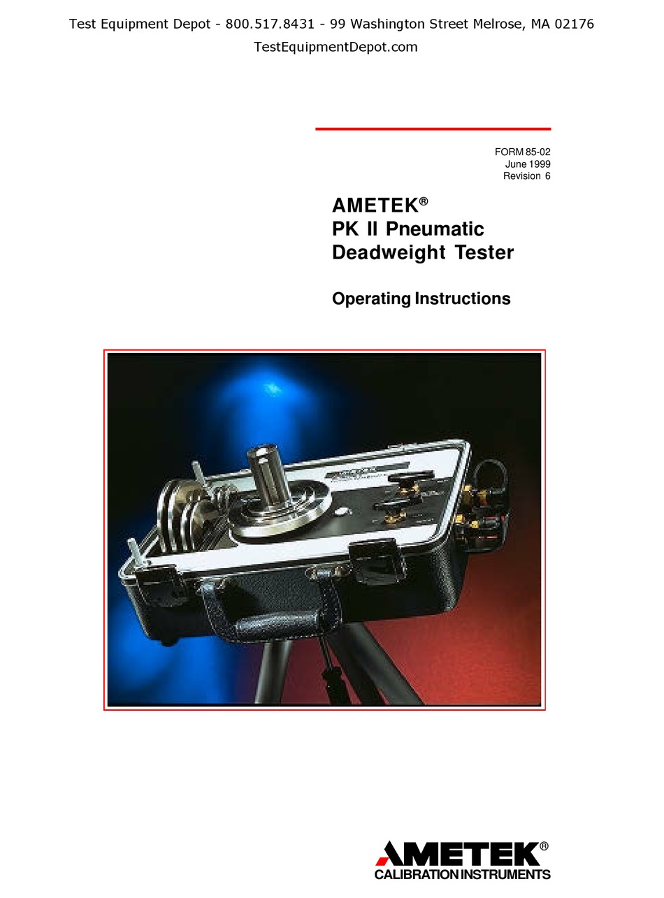 AMETEK PK II OPERATING INSTRUCTIONS MANUAL Pdf Download ManualsLib