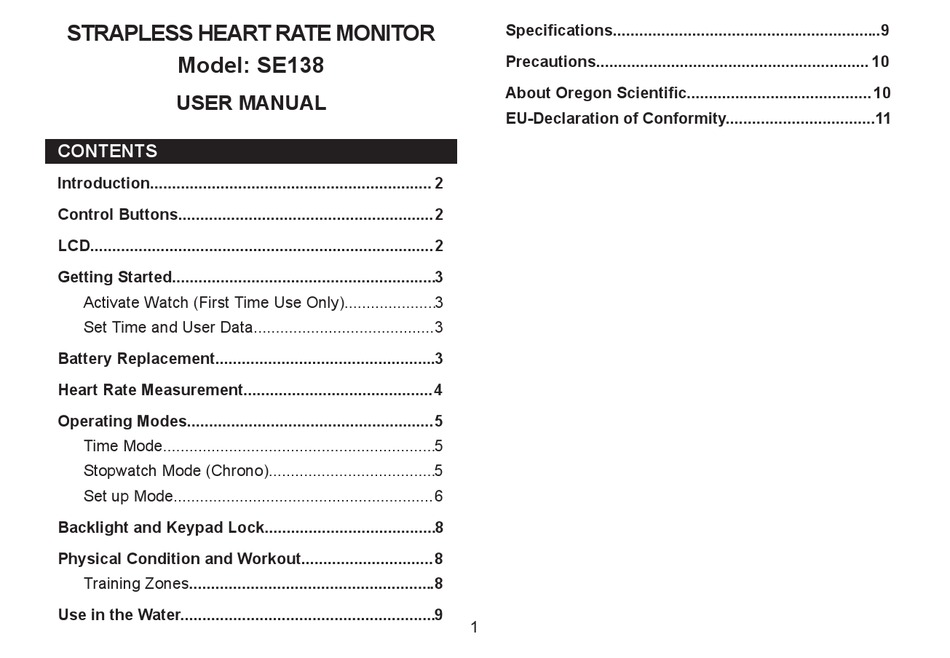 OREGON SCIENTIFIC SE138 USER MANUAL Pdf Download ManualsLib