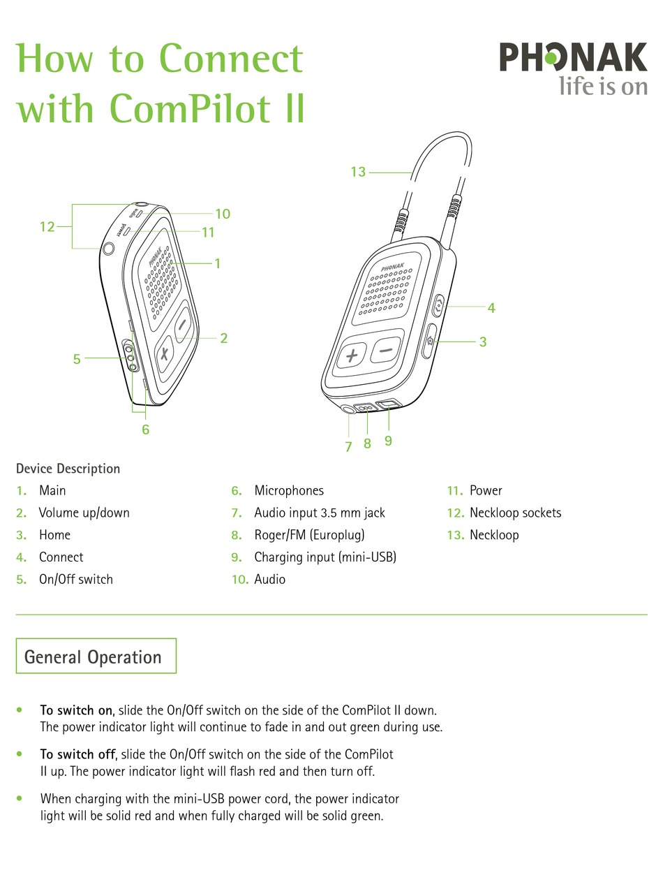 PHONAK COMPILOT II HOW TO CONNECT Pdf Download | ManualsLib