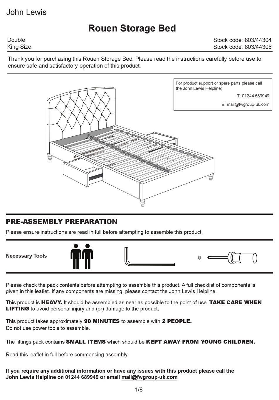 JOHN LEWIS ROUEN 803/44304 MANUAL Pdf Download ManualsLib