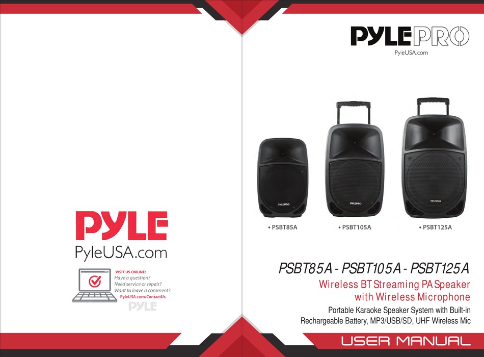 PYLE PSBT85A USER MANUAL Pdf Download | ManualsLib