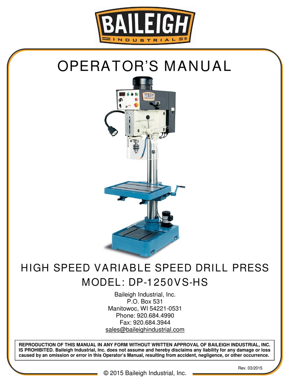 Baileigh Bs 250m Manual