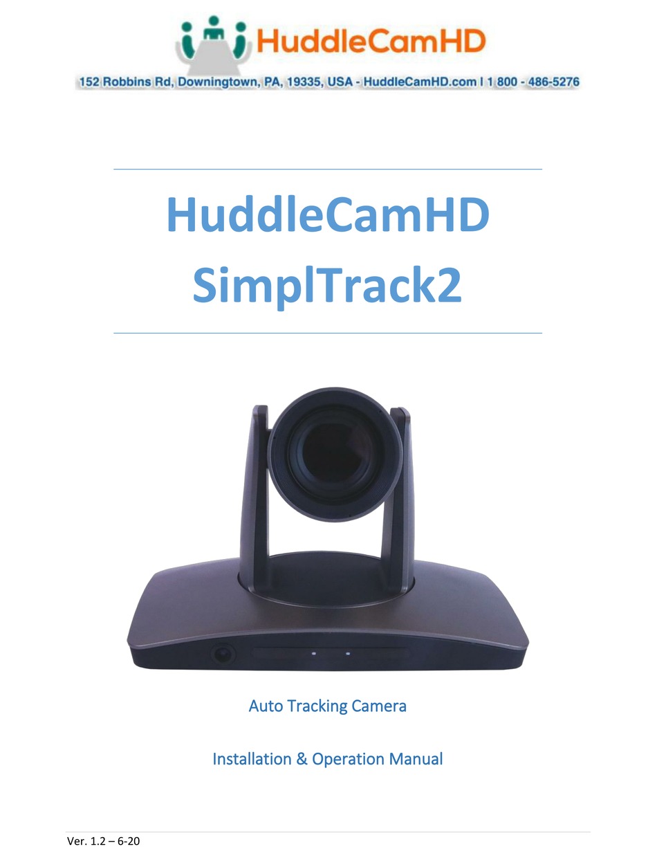 HUDDLECAMHD SIMPLTRACK2 INSTALLATION & OPERATION MANUAL Pdf Download