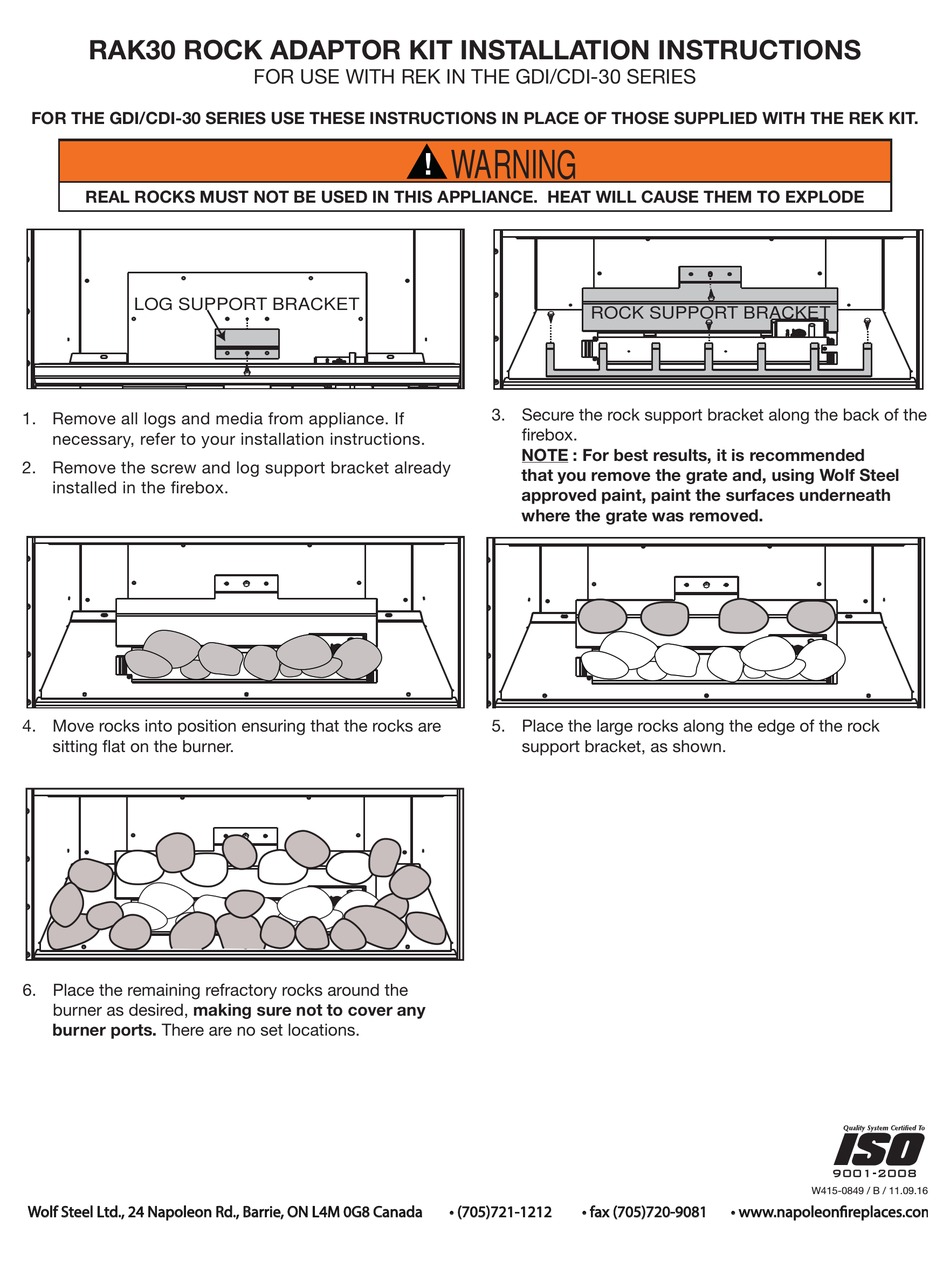 NAPOLEON RAK30 INSTALLATION INSTRUCTIONS Pdf Download ManualsLib