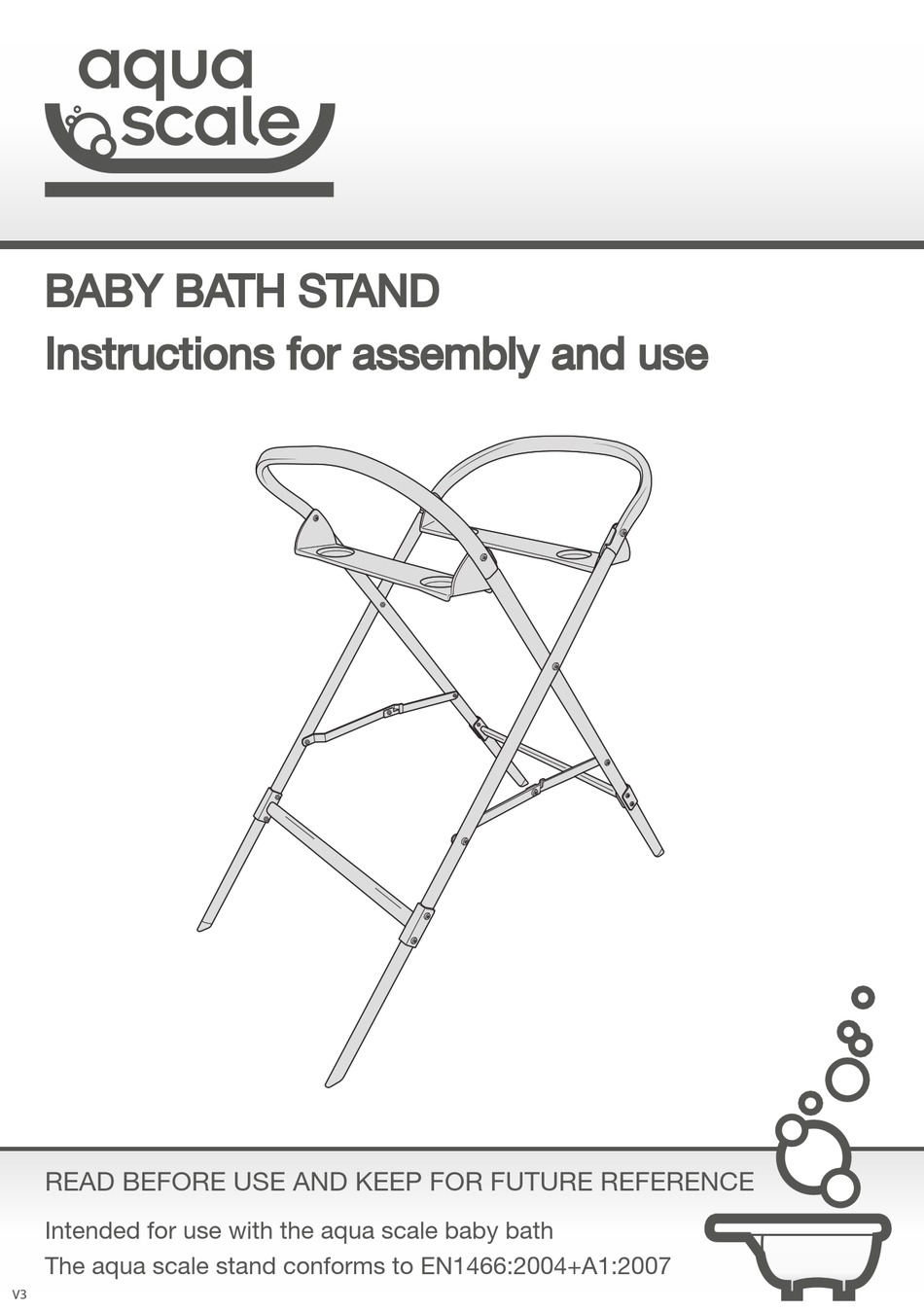AQUASCALE BABY BATH STAND INSTRUCTIONS FOR ASSEMBLY AND USE Pdf Download ManualsLib