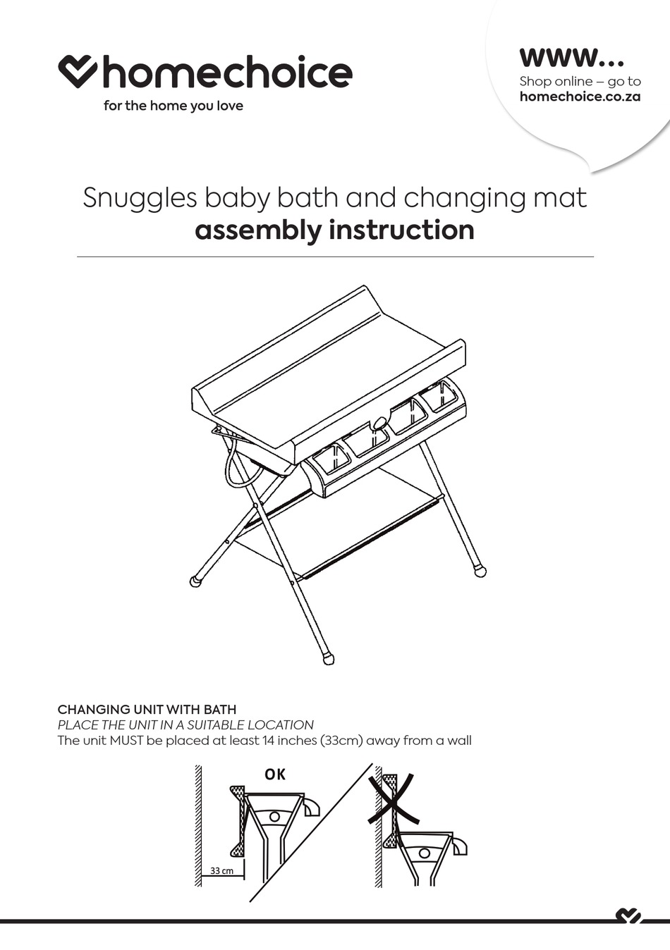 HOMECHOICE SNUGGLES BABY BATH AND CHANGING MAT ASSEMBLY INSTRUCTION Pdf Download ManualsLib