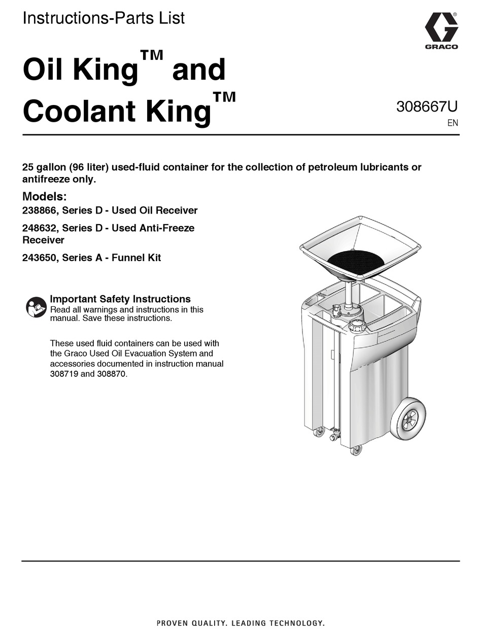 GRACO OIL KING INSTRUCTIONSPARTS LIST MANUAL Pdf Download ManualsLib