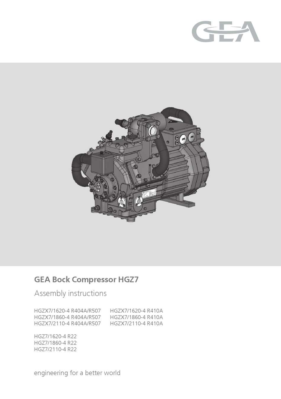 GEA HGZ7 SERIES ASSEMBLY INSTRUCTIONS MANUAL Pdf Download ManualsLib
