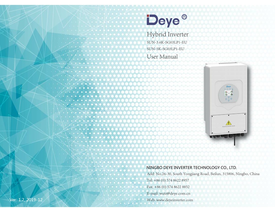 DEYE SUN3.6KSG03LP1EU USER MANUAL Pdf Download ManualsLib