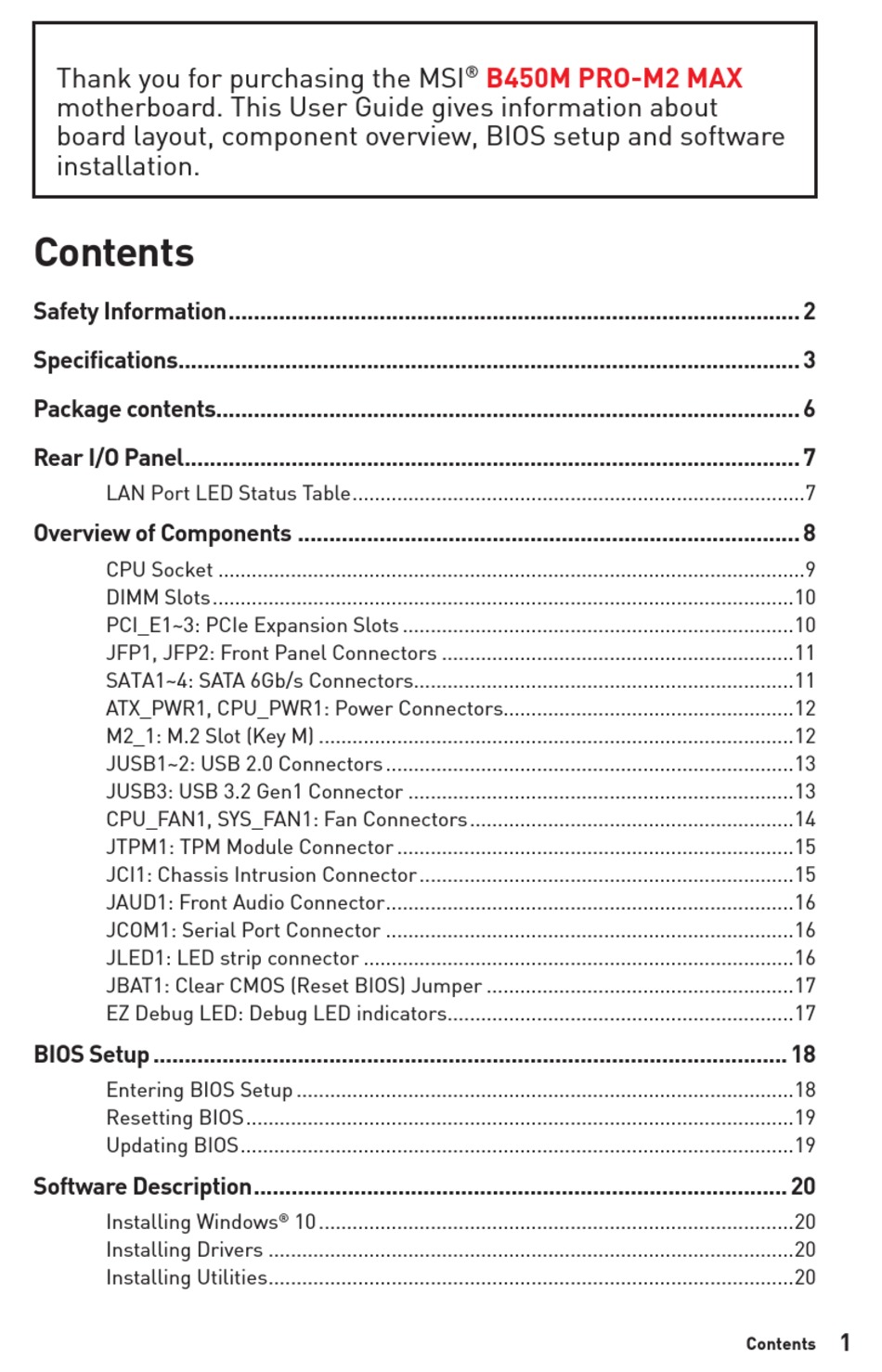 Msi B450m Pro M2 Max User Manual Pdf Download Manualslib