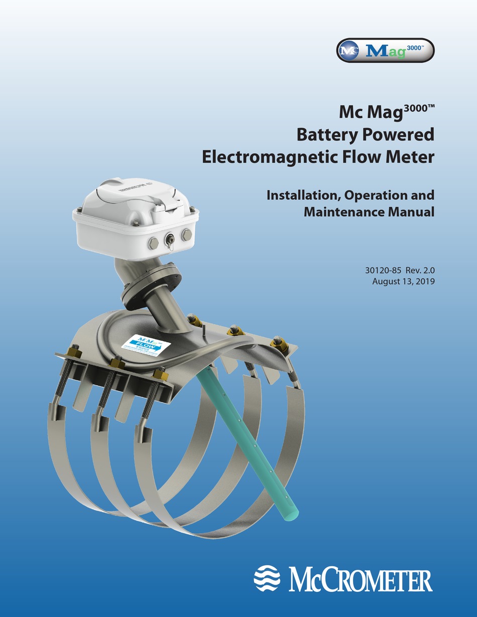 MCCROMETER MC MAG3000 INSTALLATION, OPERATION AND MAINTENANCE MANUAL