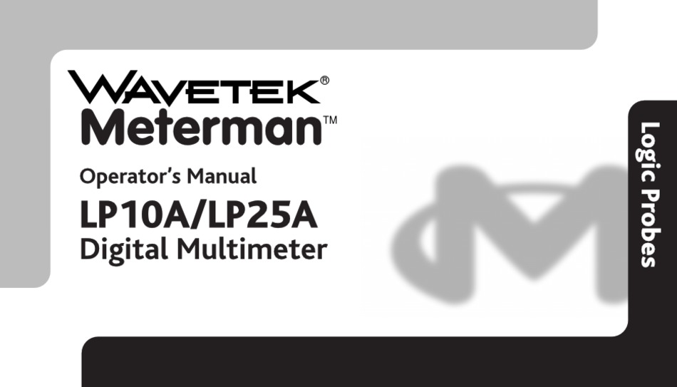 WAVETEK METERMAN LP10A OPERATOR'S MANUAL Pdf Download ManualsLib