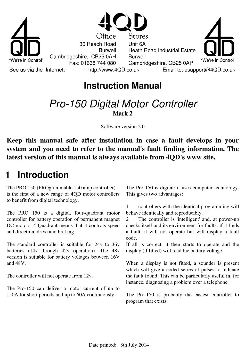 4QD PRO-150 INSTRUCTION MANUAL Pdf Download | ManualsLib