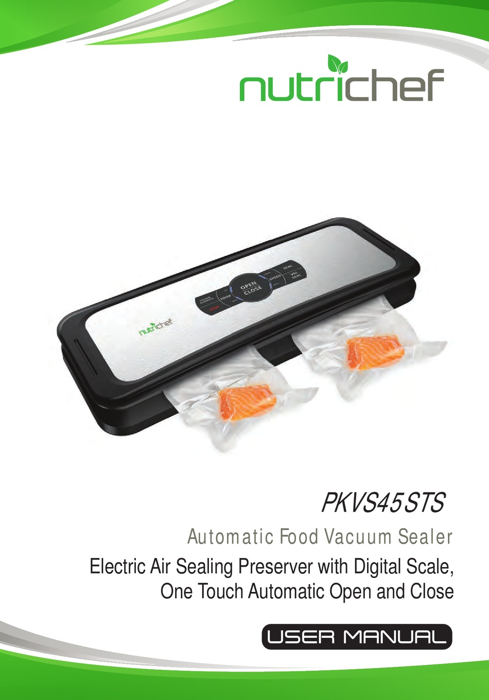 NutriChef PKVS50STS Pro Food Vacuum Sealer, Electric Air Seal