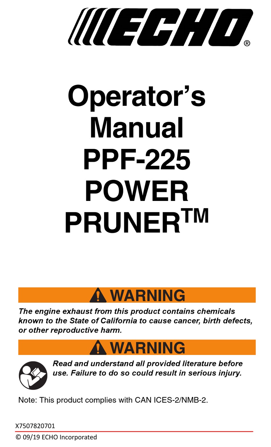 ECHO PPF225 OPERATOR'S MANUAL Pdf Download ManualsLib