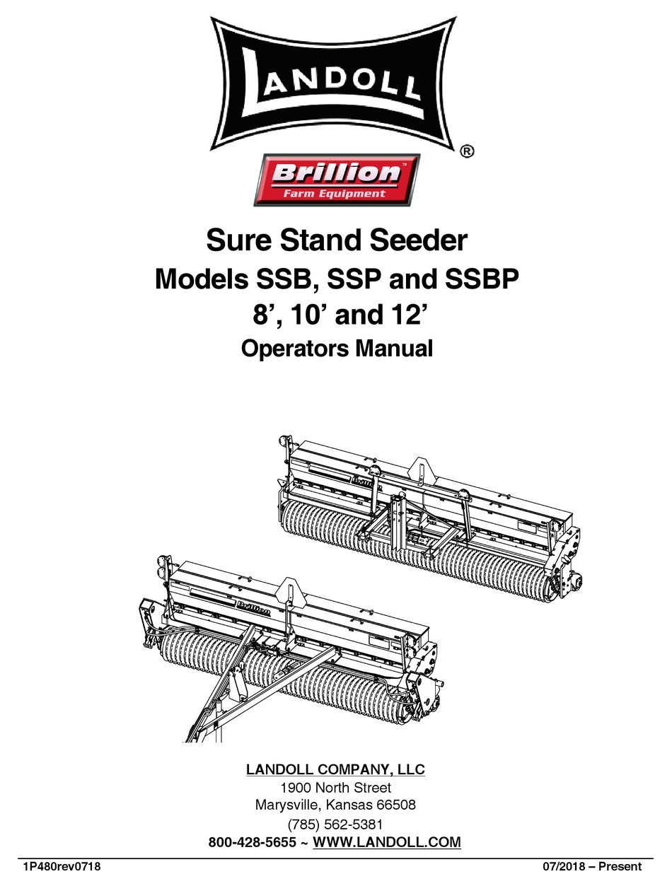 LANDOLL BRILLION SSB OPERATOR'S MANUAL Pdf Download ManualsLib