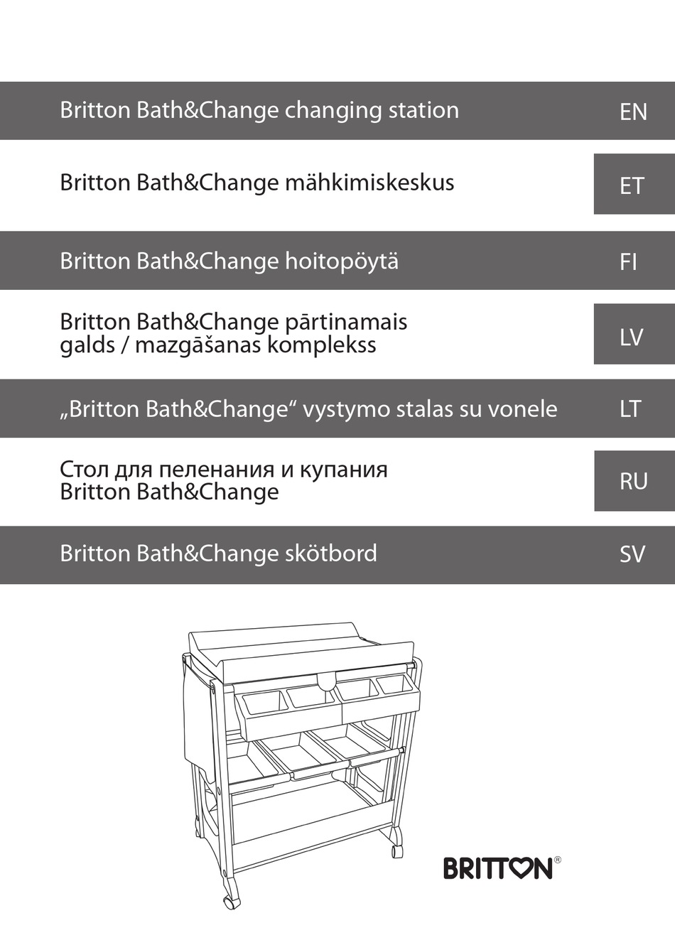 stool industry Put away clothes BRITTON BATH&CHANGE USER MANUAL Pdf Download | ManualsLib