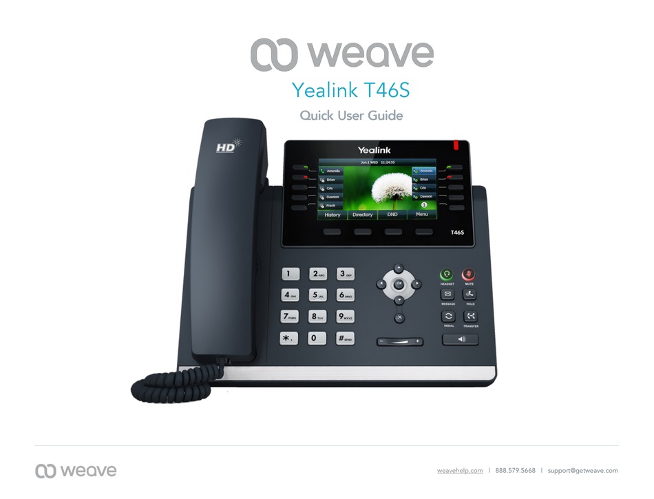 YEALINK T46S QUICK USER MANUAL Pdf Download | ManuaLib