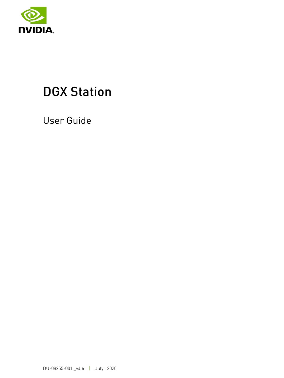 Dgx Station User Guide : Nvidia DGX Station User Manual – TRPD
