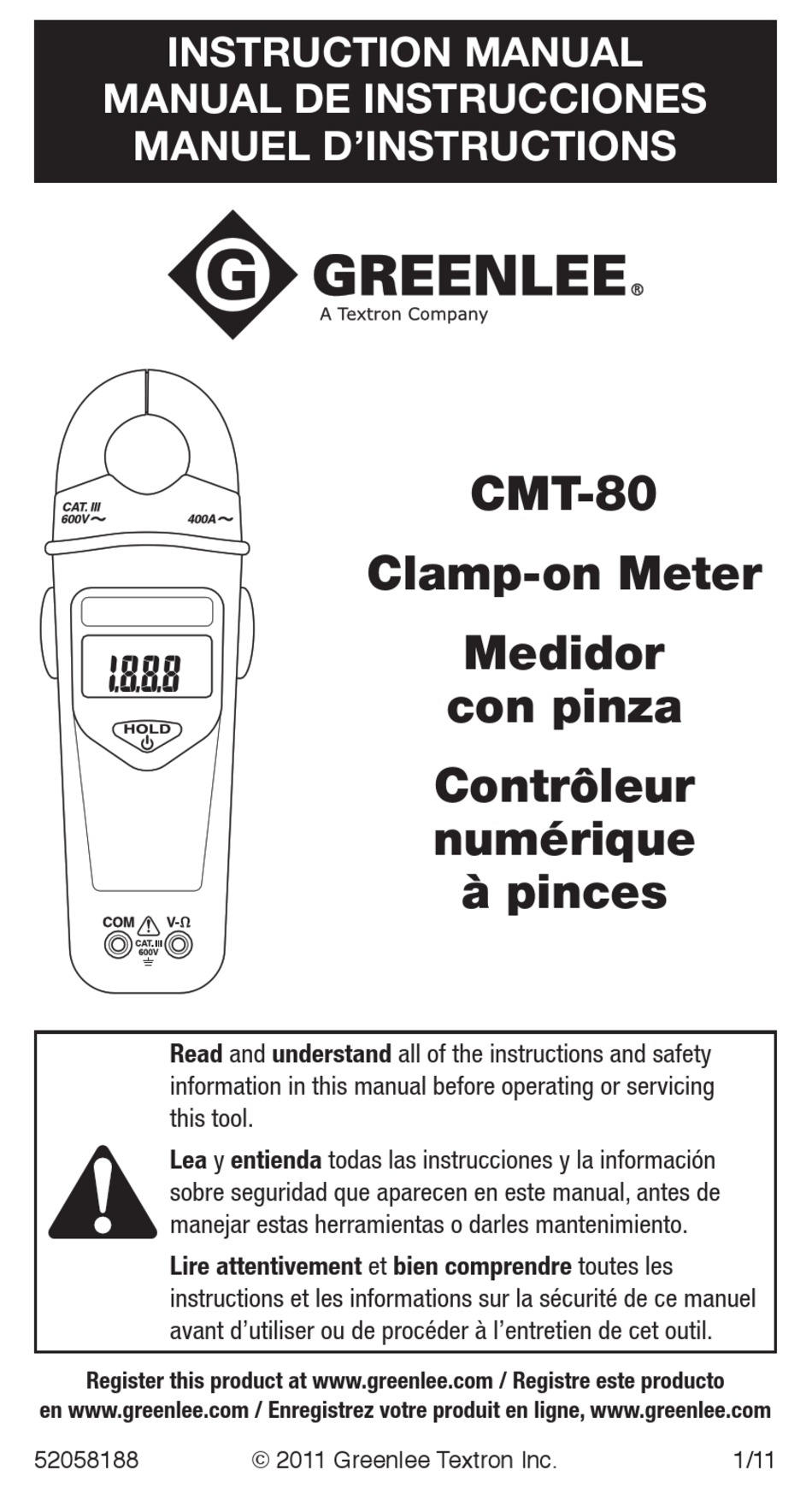 GREENLEE CMT80 INSTRUCTION MANUAL Pdf Download ManualsLib