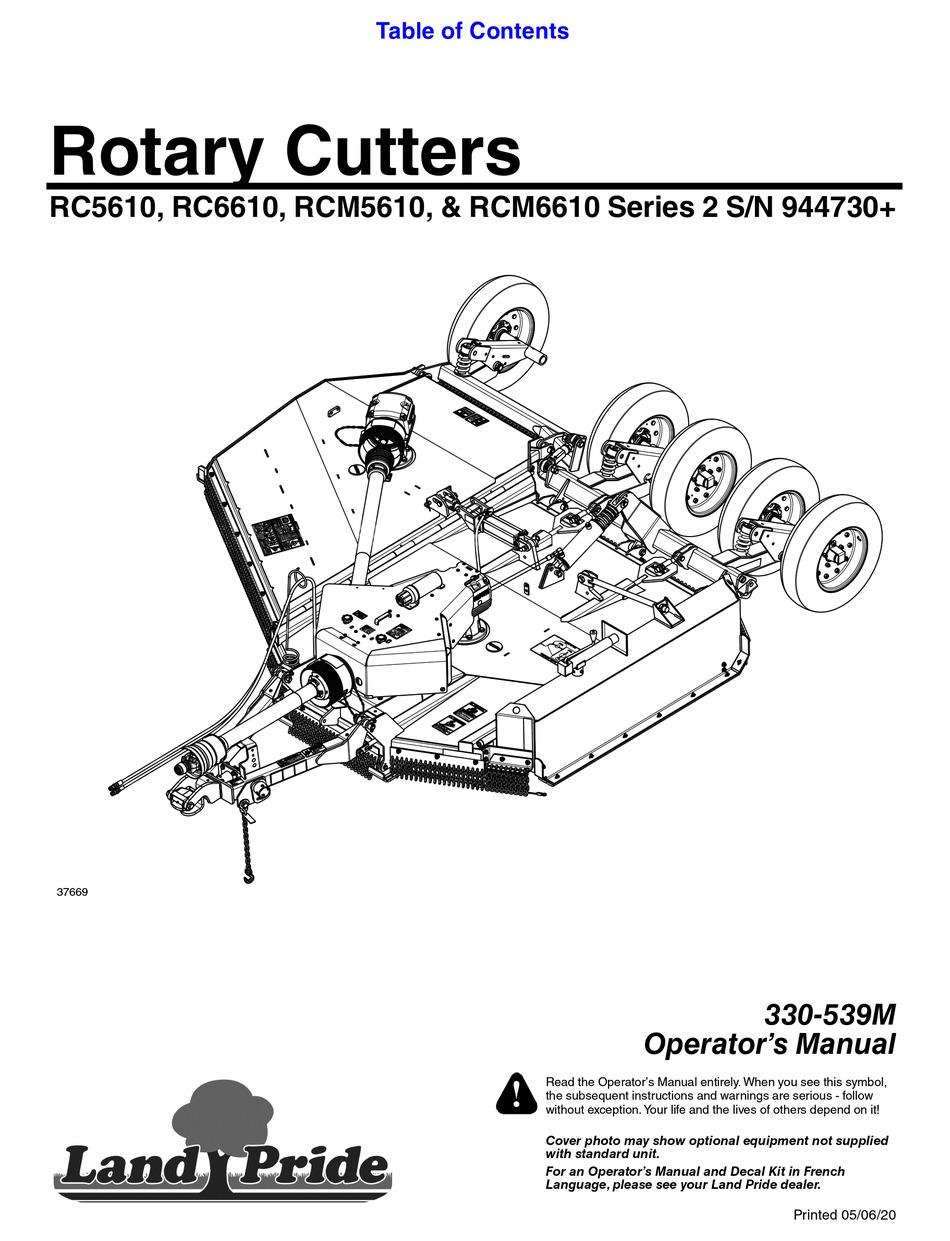 LAND PRIDE RC5610 SERIES OPERATOR'S MANUAL Pdf Download ManualsLib