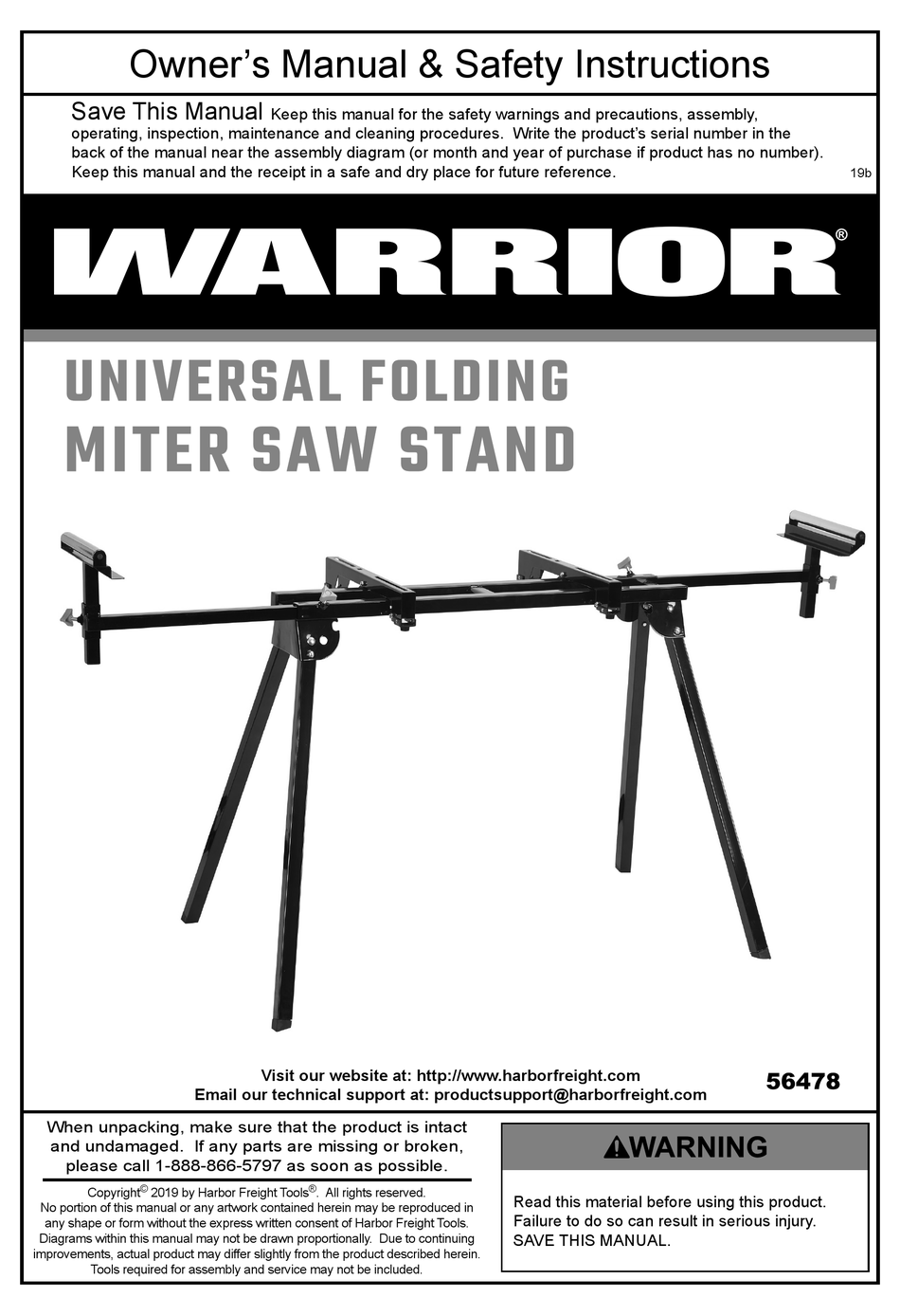 Warrior universal miter 2024 saw stand