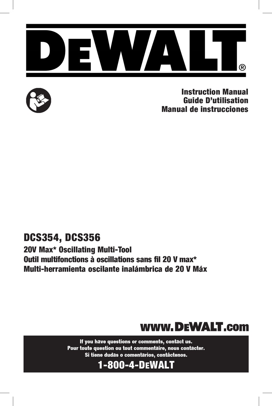 DEWALT DCS354 INSTRUCTION MANUAL Pdf Download | ManualsLib