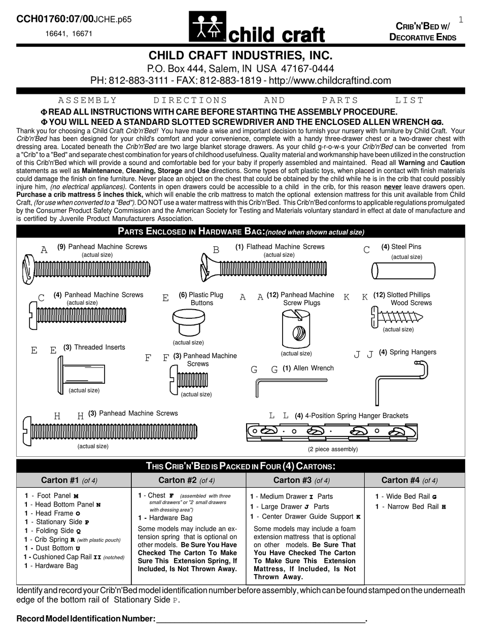 Child craft clearance legacy crib instructions