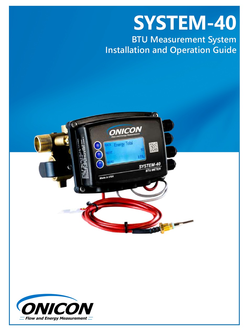 Onicon System 40 Installation And Operation Manual Pdf Download Manualslib