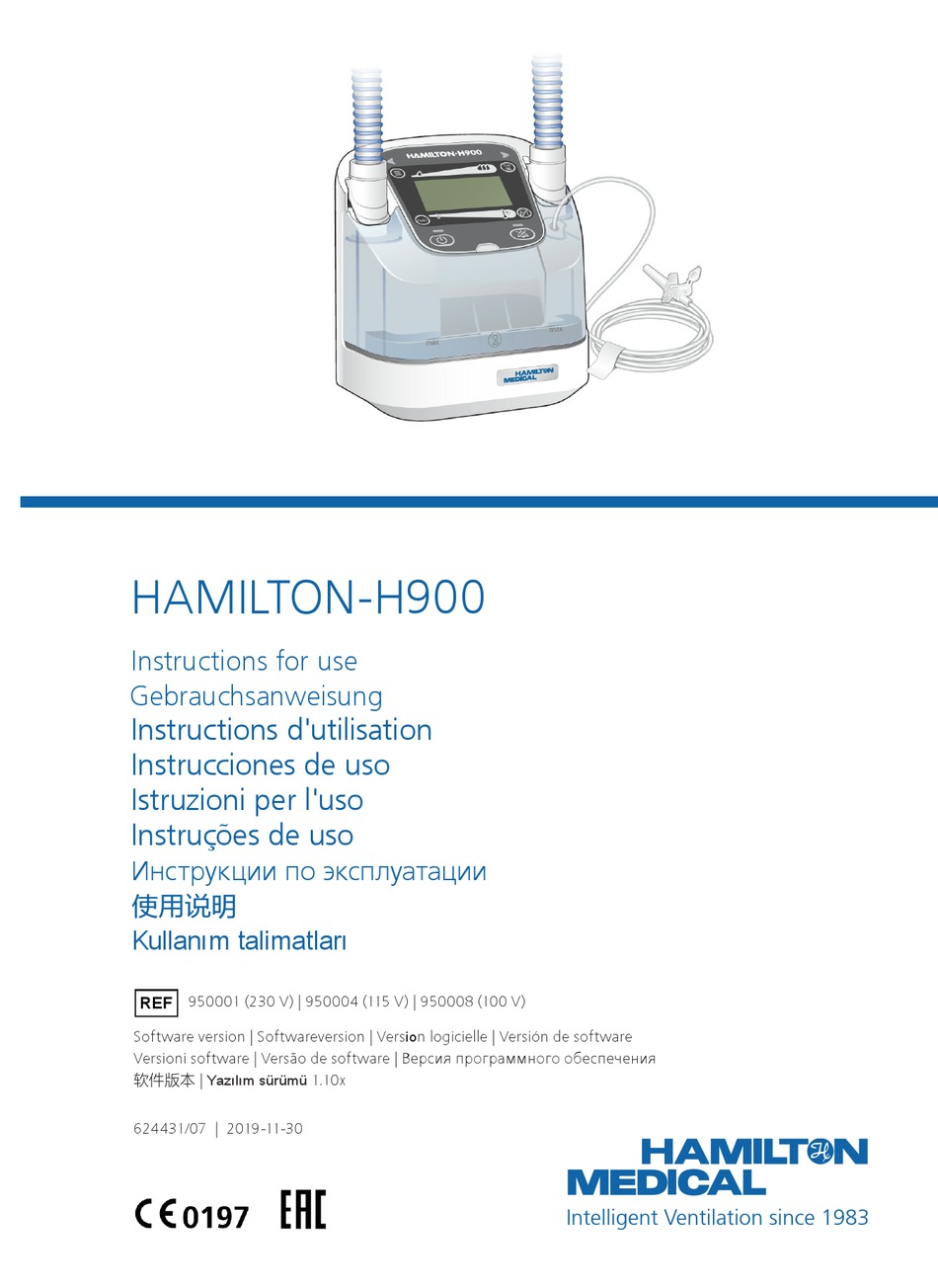 Hamilton Medical Hamilton H900 Instructions For Use Manual Pdf Download Manualslib