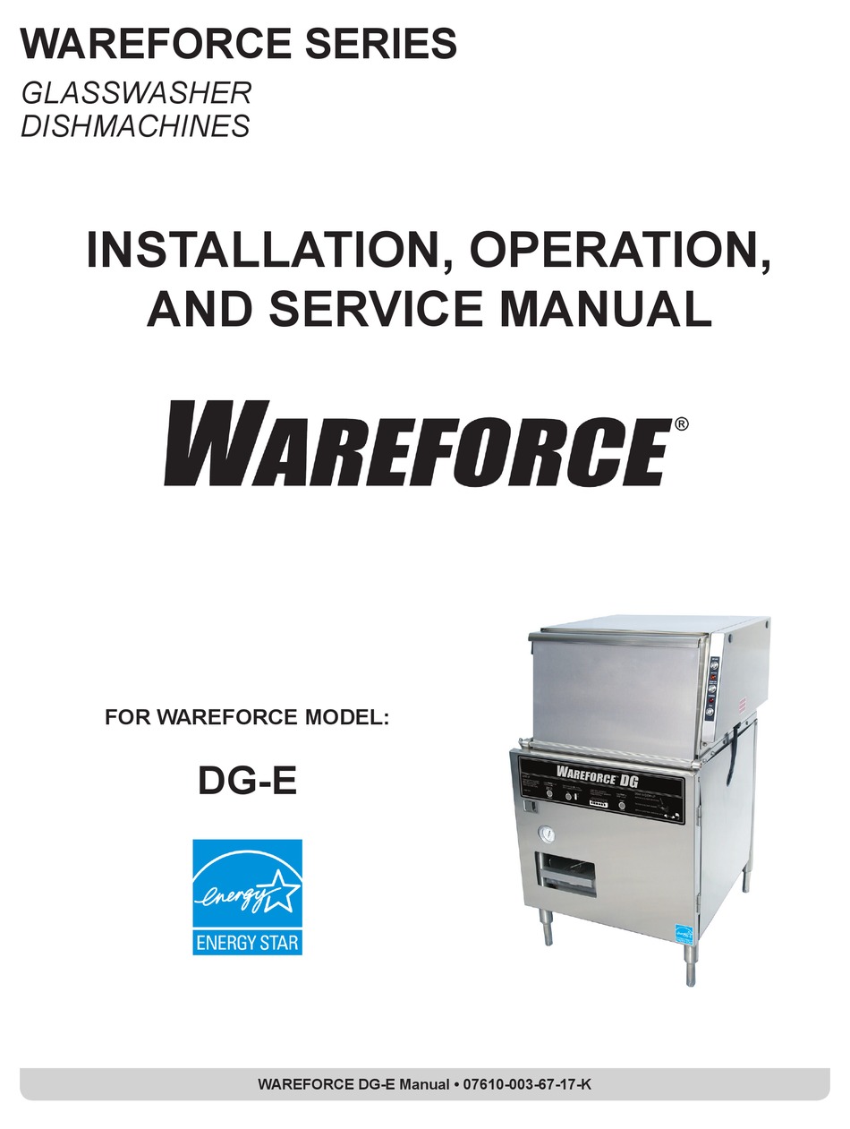 WAREFORCE DG-E INSTALLATION, OPERATION AND SERVICE MANUAL Pdf Download