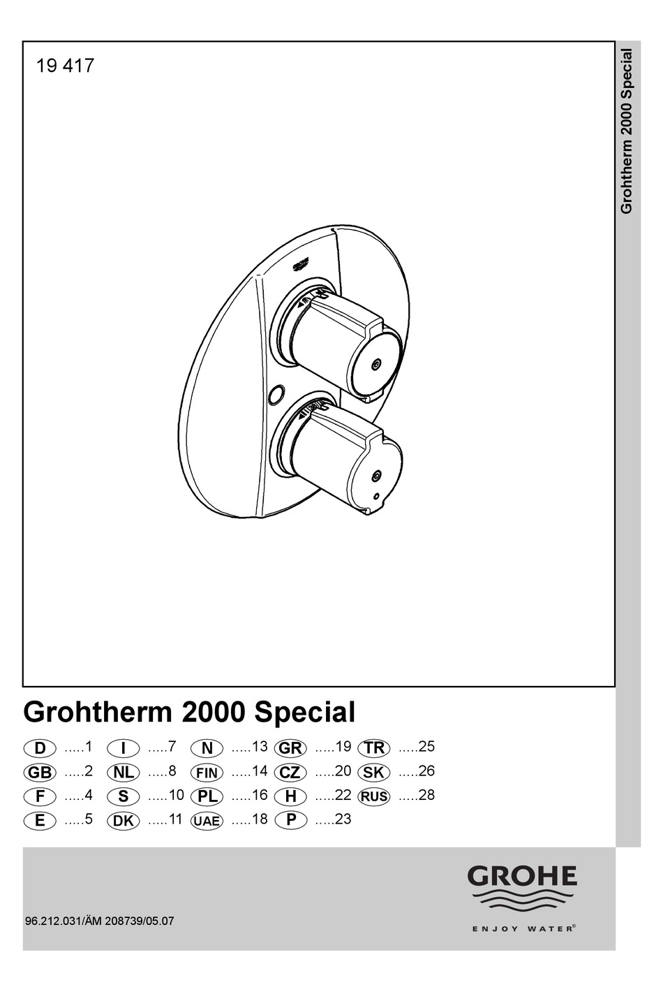 GROHE GROHTHERM 2000 SPECIAL 19 417 INSTALLATION MANUAL Pdf Download ...