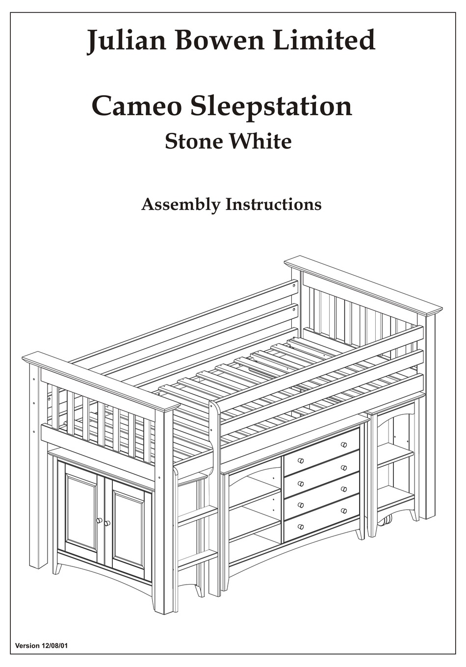 Julian Bowen Limited Cameo Sleepstation Stone White Assembly Instructions Manual Pdf Download Manualslib