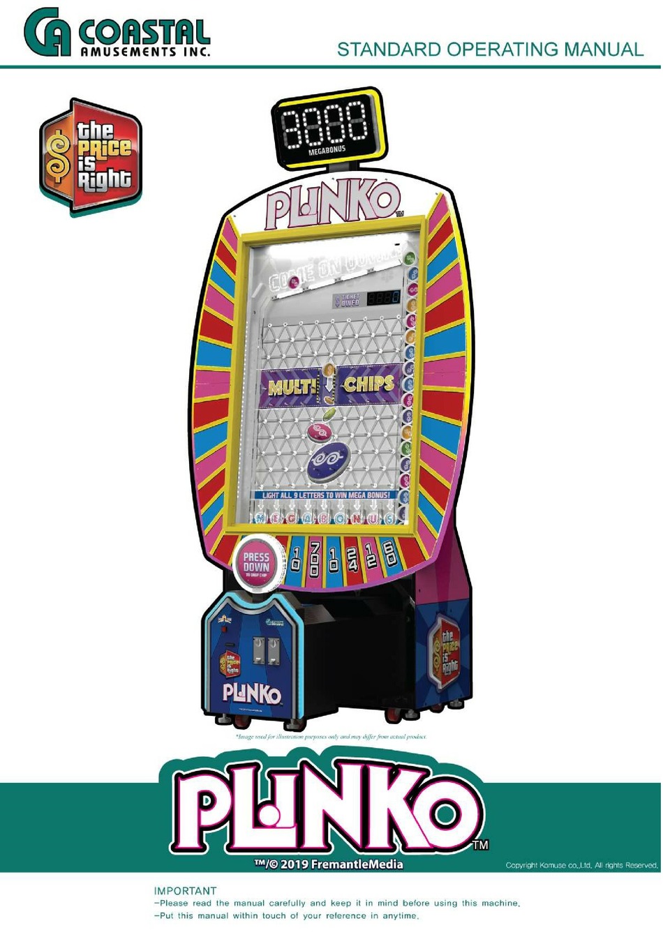 Coastal Amusements Plinko Operating Manual Pdf Download Manualslib