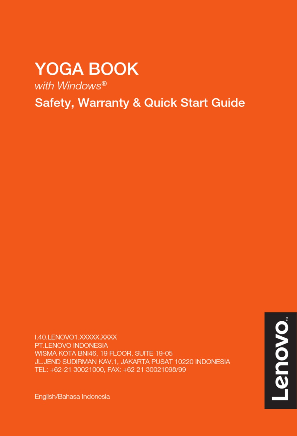 Lenovo Yoga Book Safety Warranty Quick Start Manual Pdf Download Manualslib