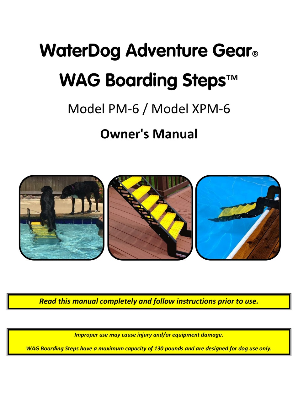 WATERDOG ADVENTURE GEAR WAG BOARDING STEPS PM6 OWNER'S MANUAL Pdf