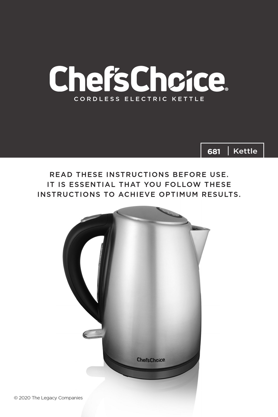 Cordless Electric Glass Kettle I Chef'sChoice Model 680 - Chef's