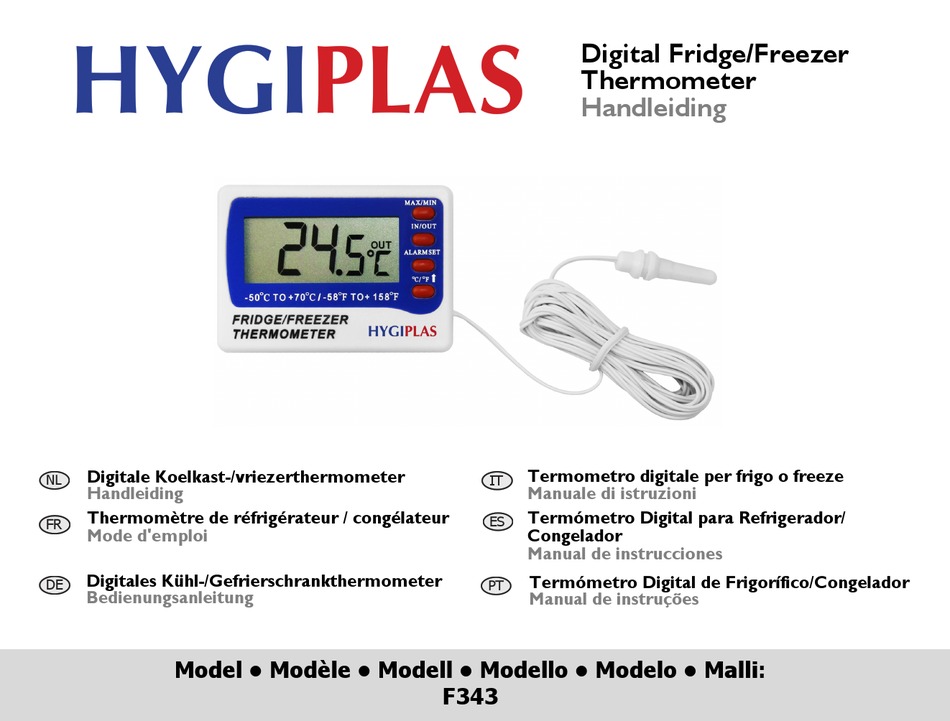 Hygiplas Digital Fridge/Freezer Thermometer