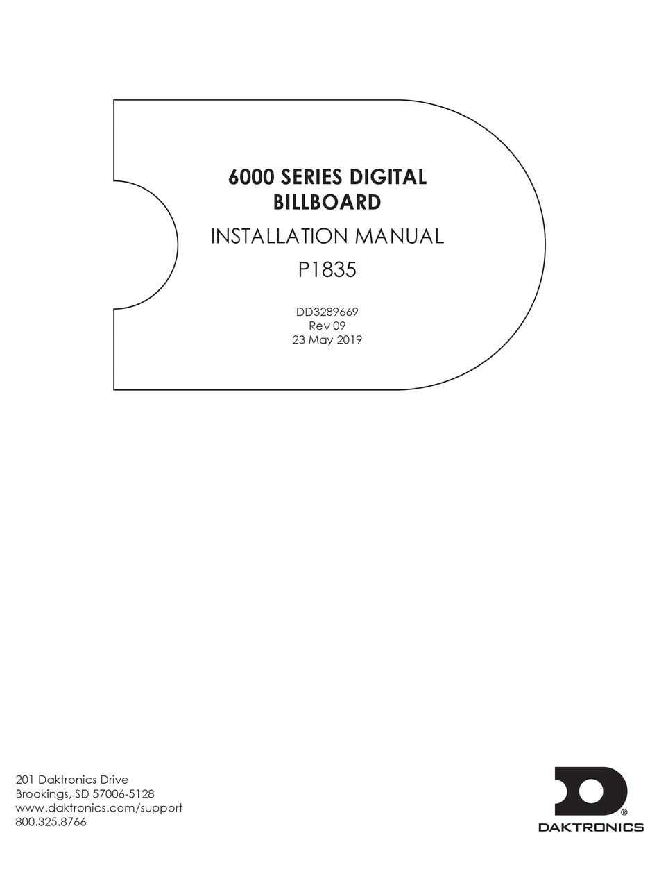 DAKTRONICS 6000 SERIES INSTALLATION MANUAL Pdf Download ManualsLib