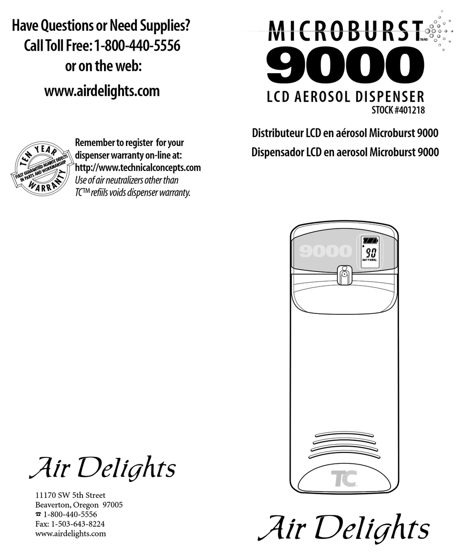 AIR DELIGHTS MICROBURST 9000 QUICK START MANUAL Pdf Download ManualsLib