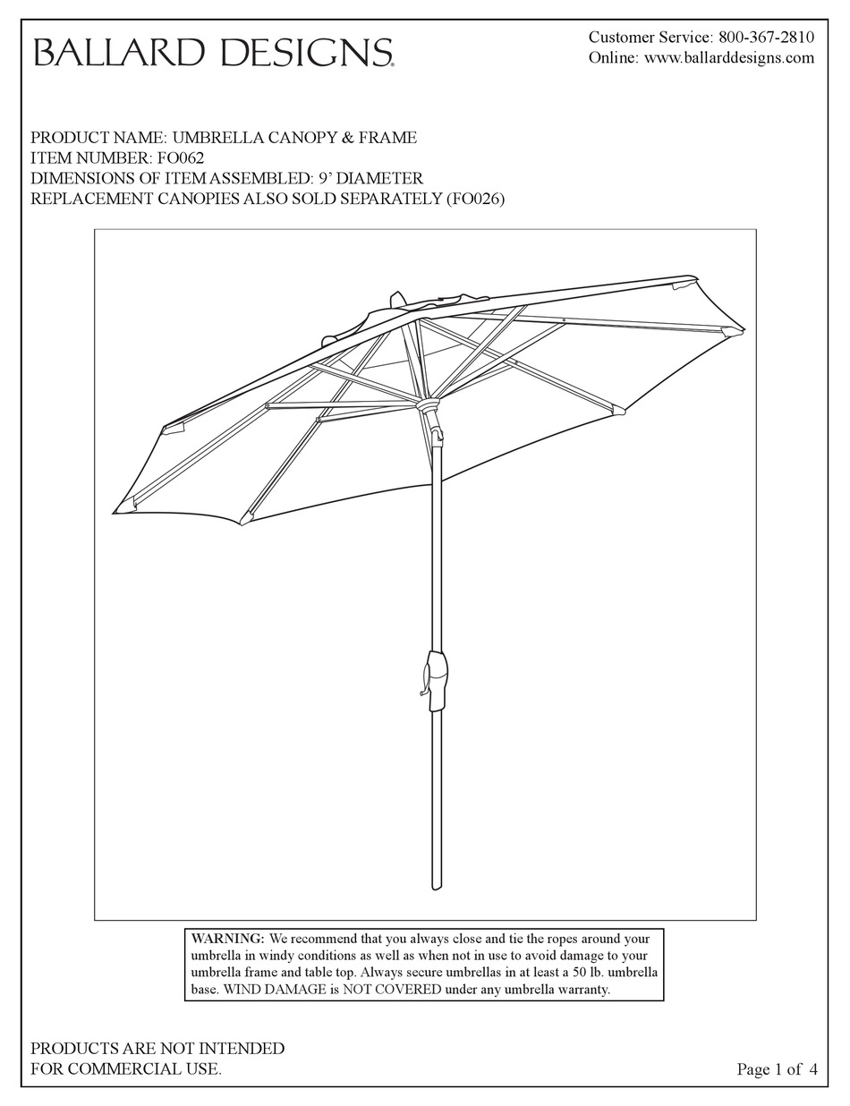 BALLARD DESIGNS FO062 ASSEMBLY INSTRUCTIONS Pdf Download ManualsLib